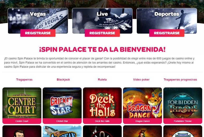 Juegos de casino de SpinPalace