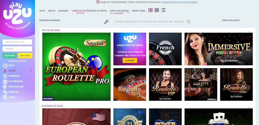 Casino en Vivi PlayUzu Perú